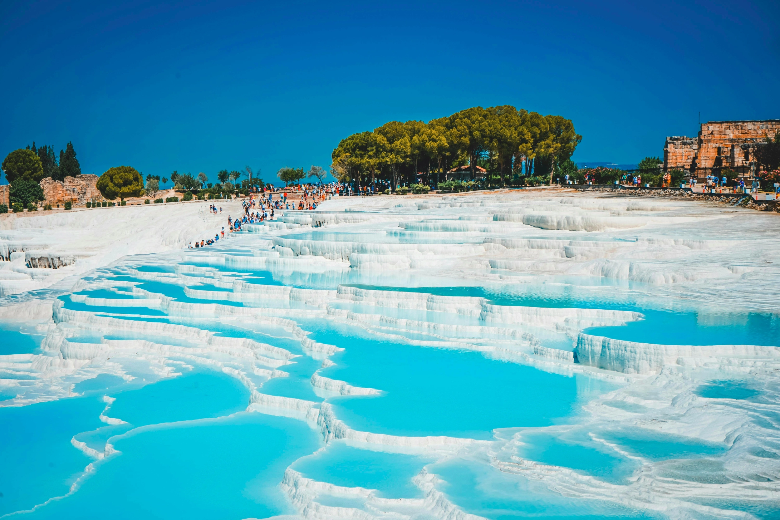 White Travertine Terraces of Pamukkale